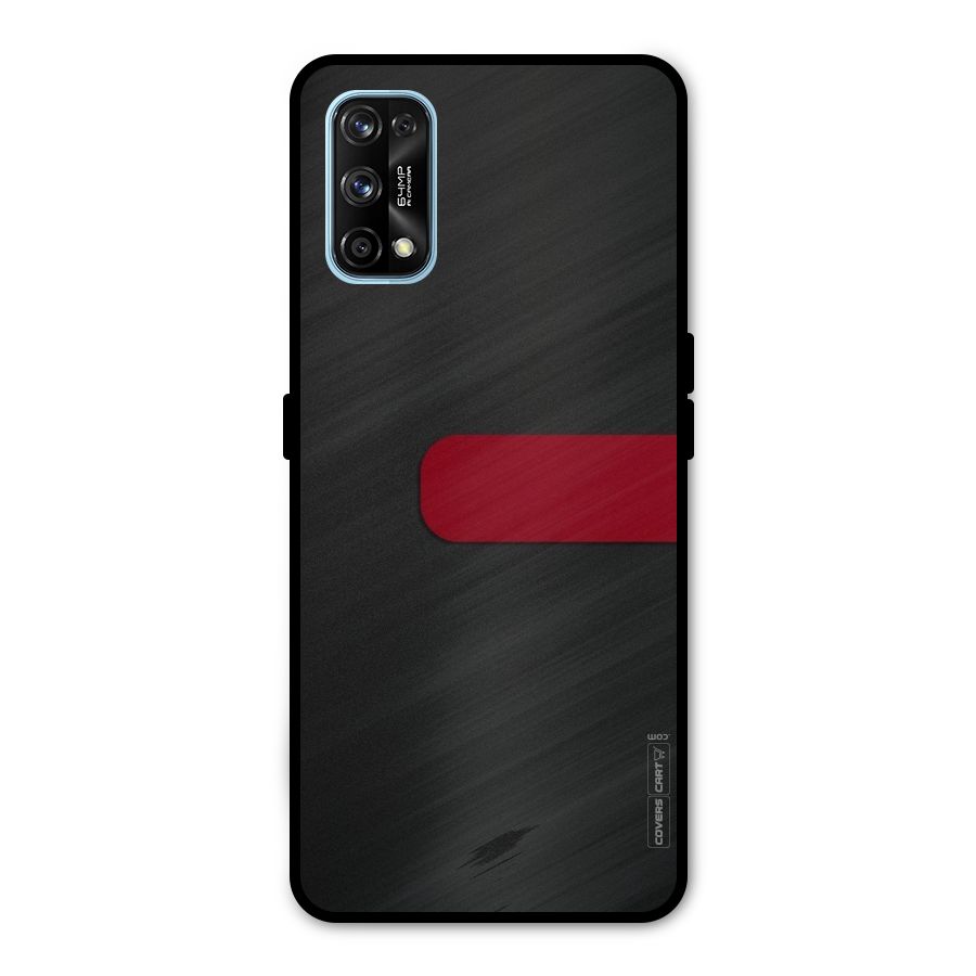 Single Red Stripe Metal Back Case for Realme 7 Pro