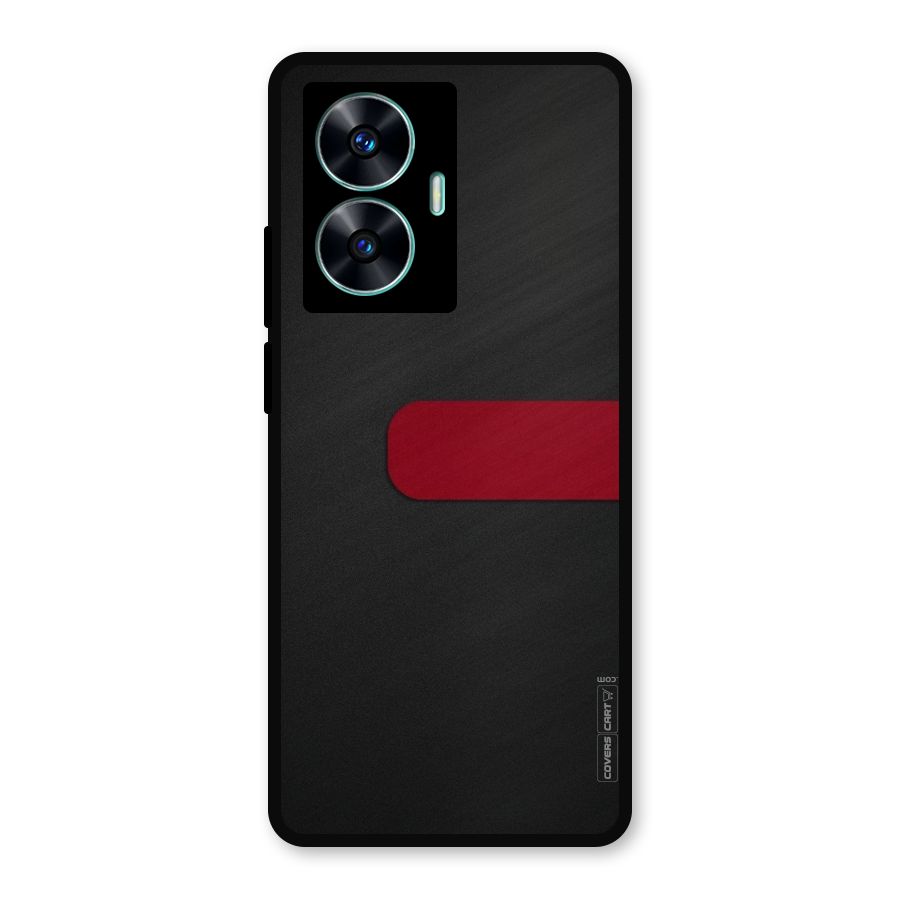 Single Red Stripe Metal Back Case for Realme Narzo N55