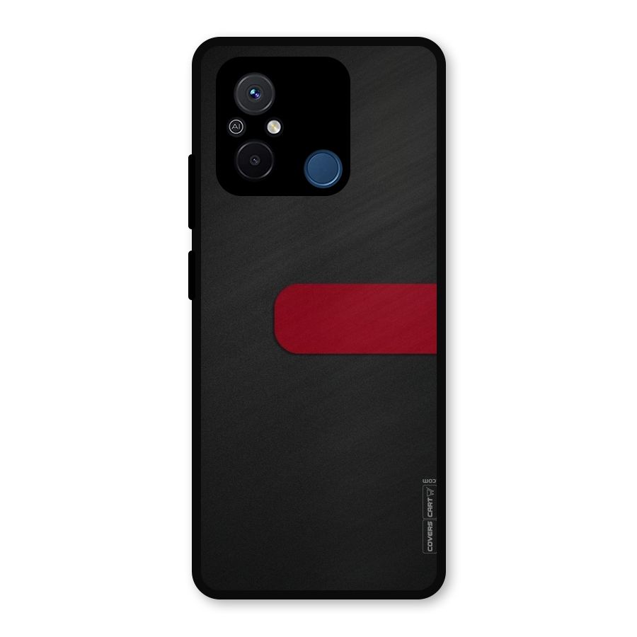 Single Red Stripe Metal Back Case for Redmi 12C