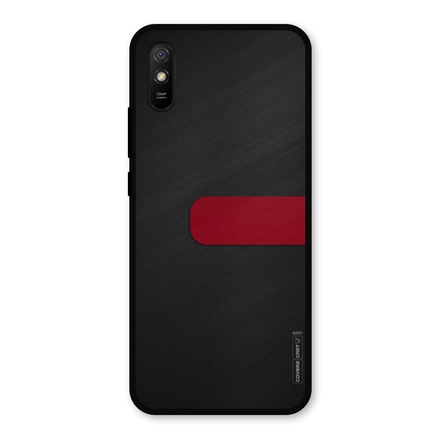 Single Red Stripe Metal Back Case for Redmi 9i