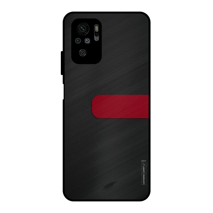 Single Red Stripe Metal Back Case for Redmi Note 10S