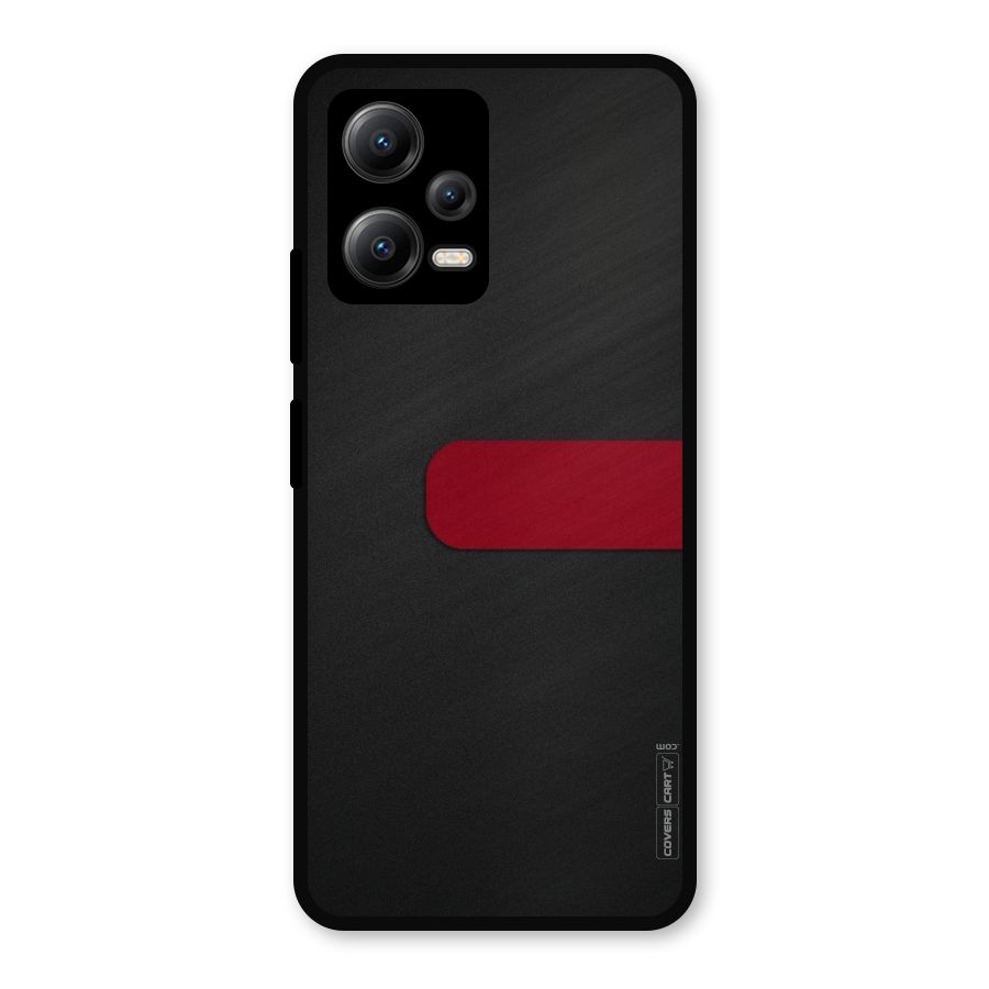 Single Red Stripe Metal Back Case for Redmi Note 12 5G