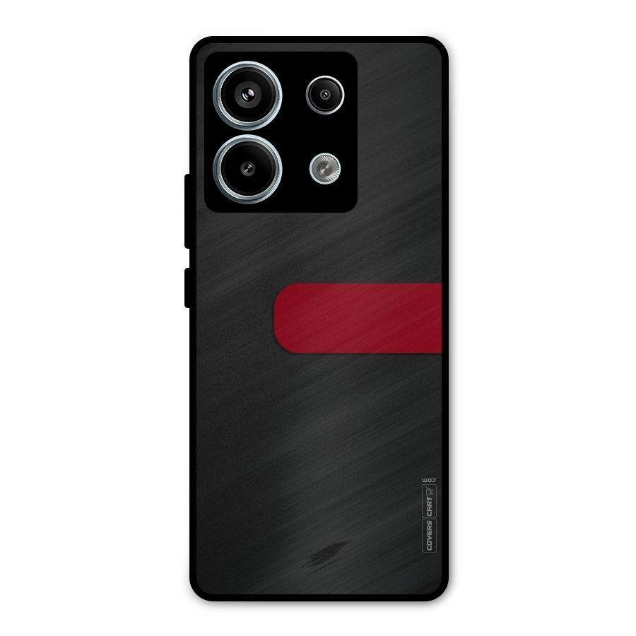 Single Red Stripe Metal Back Case for Redmi Note 13 Pro 5G