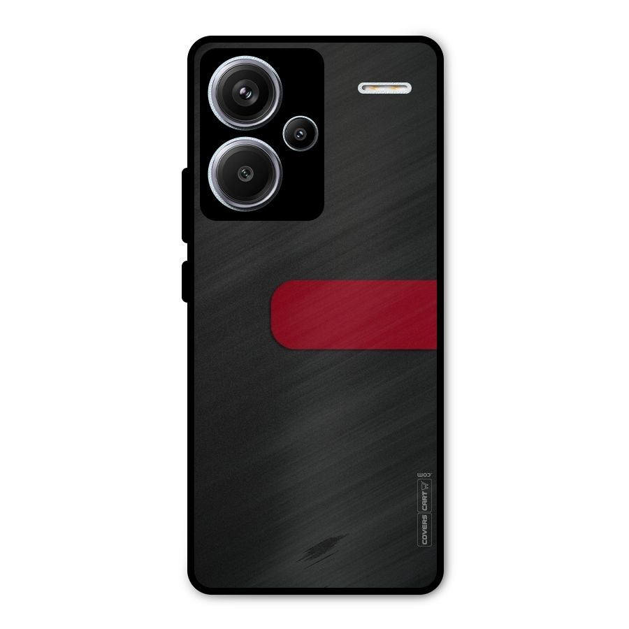 Single Red Stripe Metal Back Case for Redmi Note 13 Pro Plus