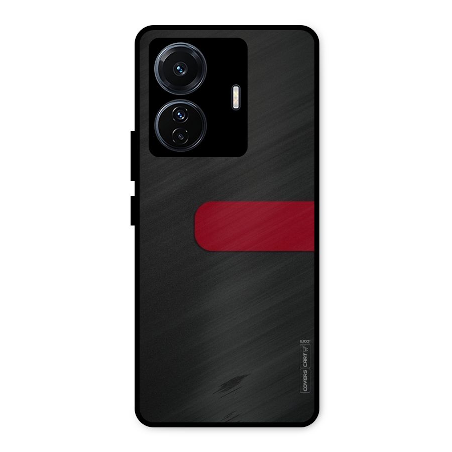 Single Red Stripe Metal Back Case for Vivo T1 Pro