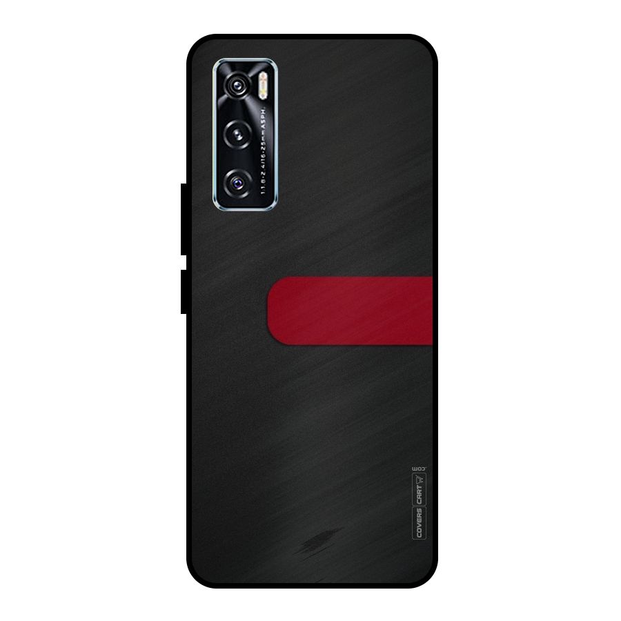 Single Red Stripe Metal Back Case for Vivo V20 SE