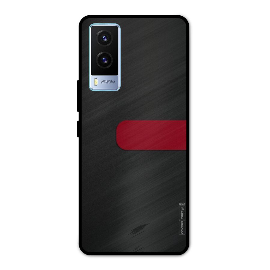 Single Red Stripe Metal Back Case for Vivo V21e 5G