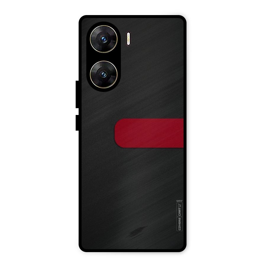 Single Red Stripe Metal Back Case for Vivo V29e