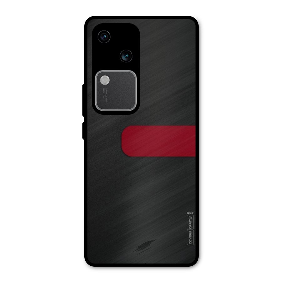 Single Red Stripe Metal Back Case for Vivo V30