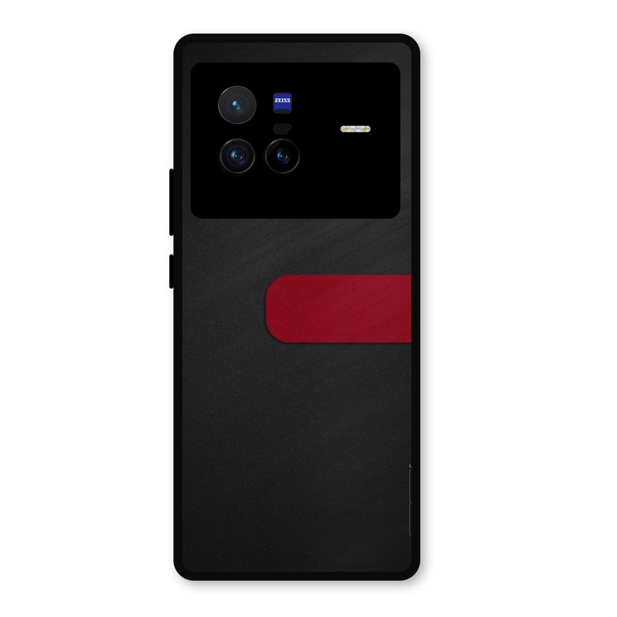 Single Red Stripe Metal Back Case for Vivo X80