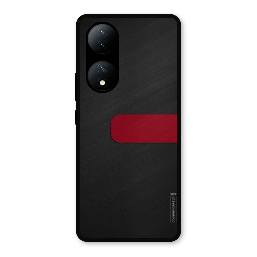 Single Red Stripe Metal Back Case for Vivo Y100a