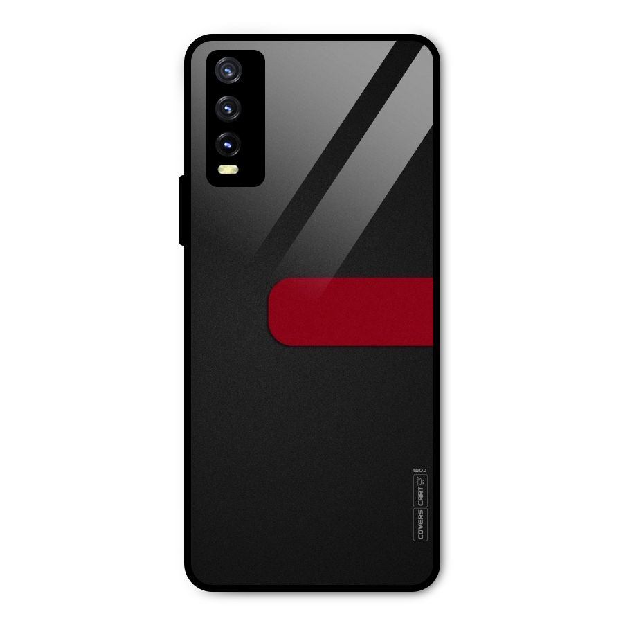 Single Red Stripe Metal Back Case for Vivo Y20g