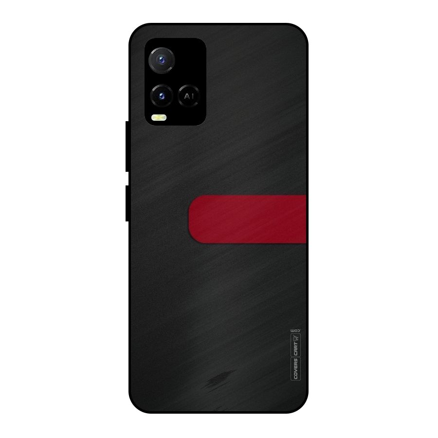 Single Red Stripe Metal Back Case for Vivo Y21 2021