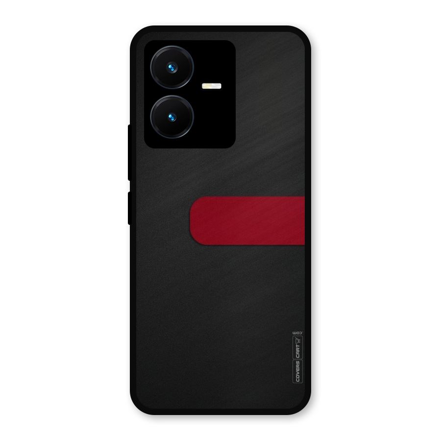 Single Red Stripe Metal Back Case for Vivo Y22