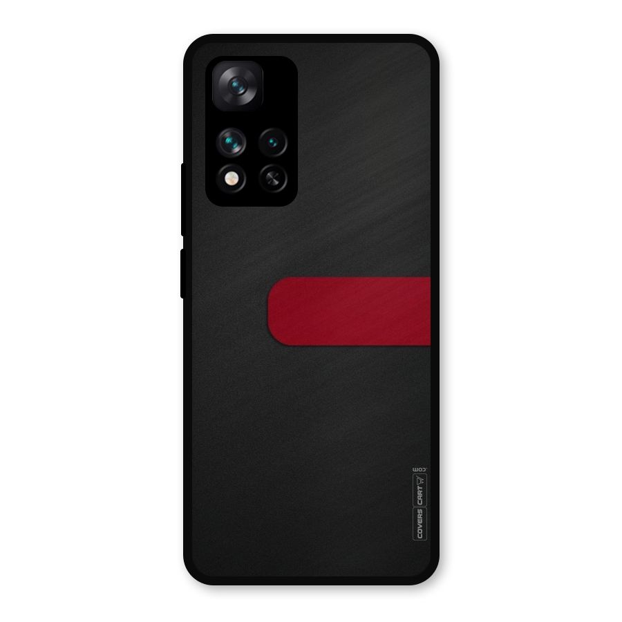 Single Red Stripe Metal Back Case for Xiaomi 11i 5G