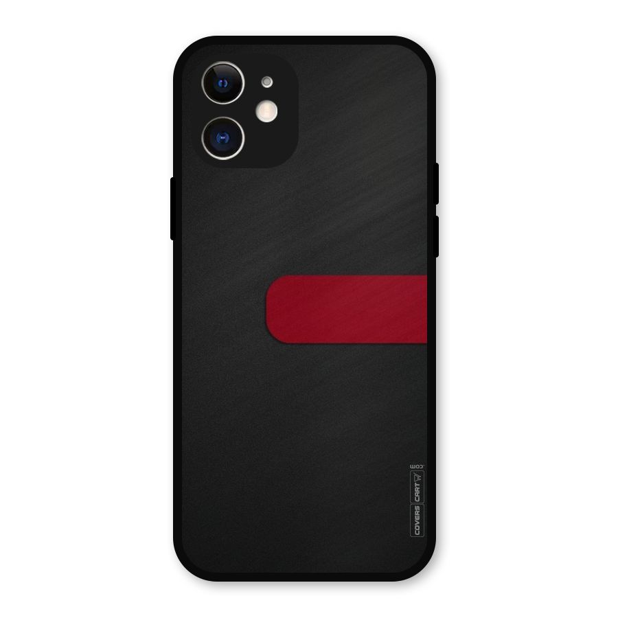 Single Red Stripe Metal Back Case for iPhone 12