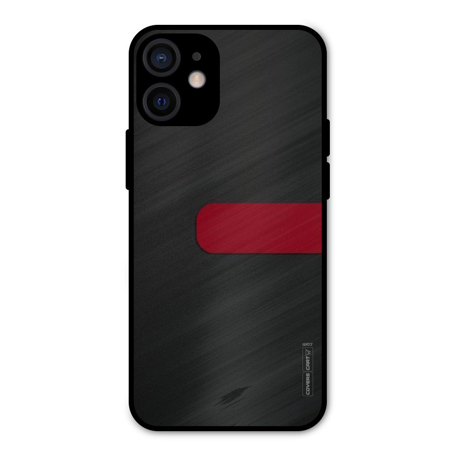 Single Red Stripe Metal Back Case for iPhone 12 Mini