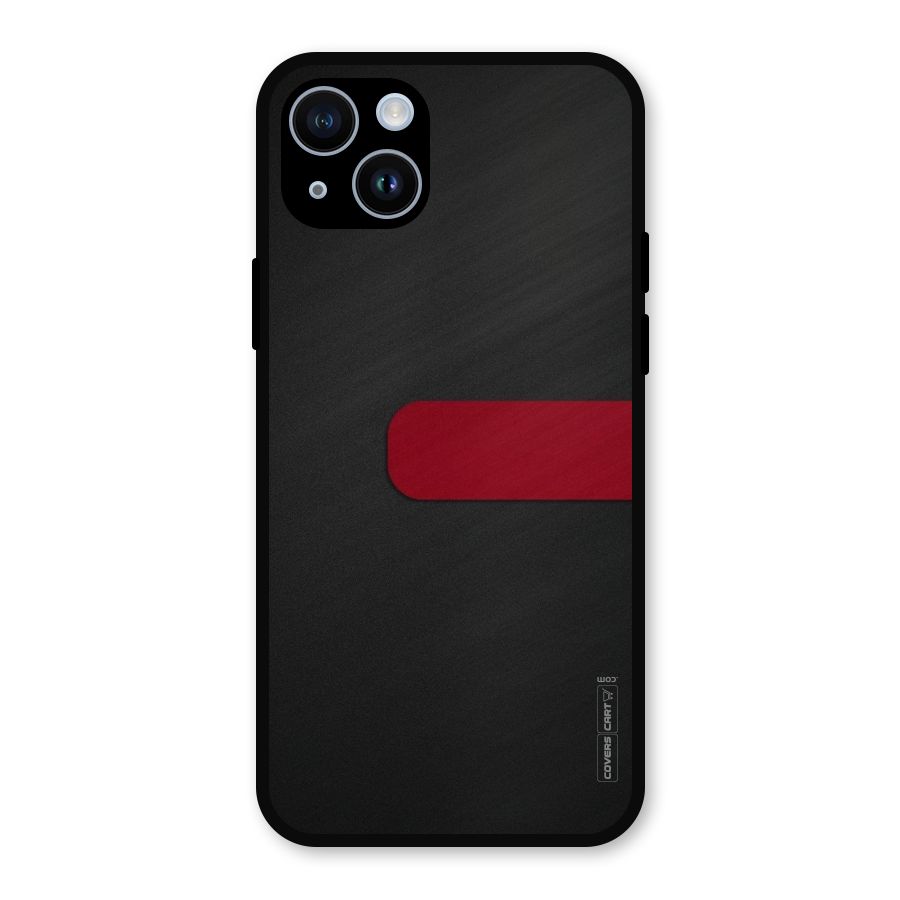 Single Red Stripe Metal Back Case for iPhone 14