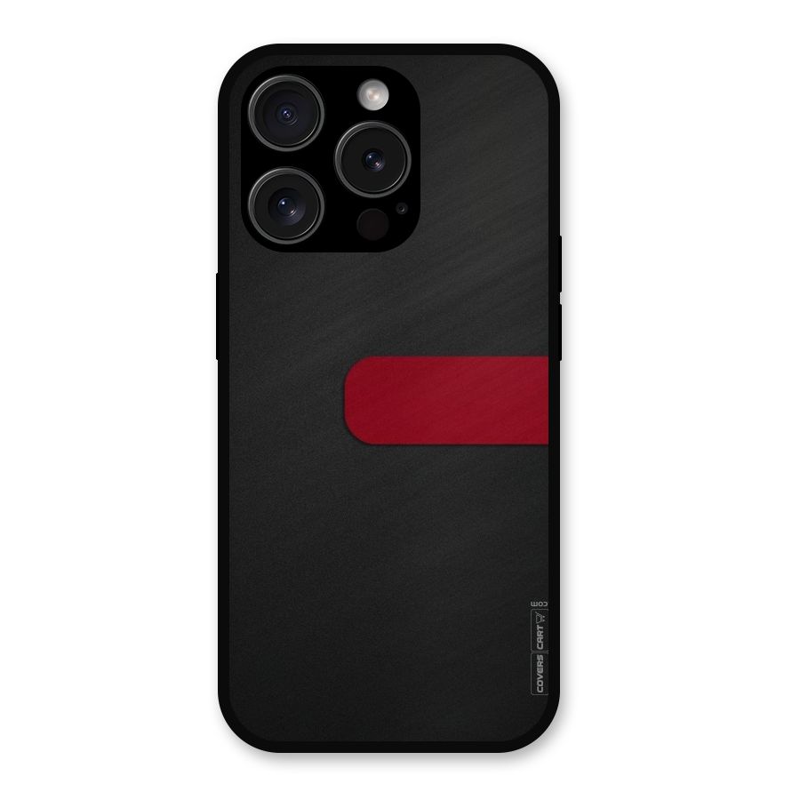 Single Red Stripe Metal Back Case for iPhone 15 Pro
