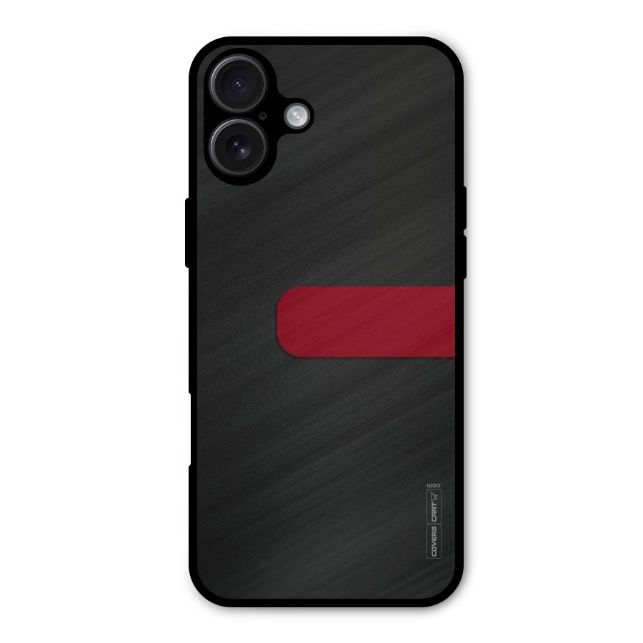 Single Red Stripe Metal Back Case for iPhone 16 Plus