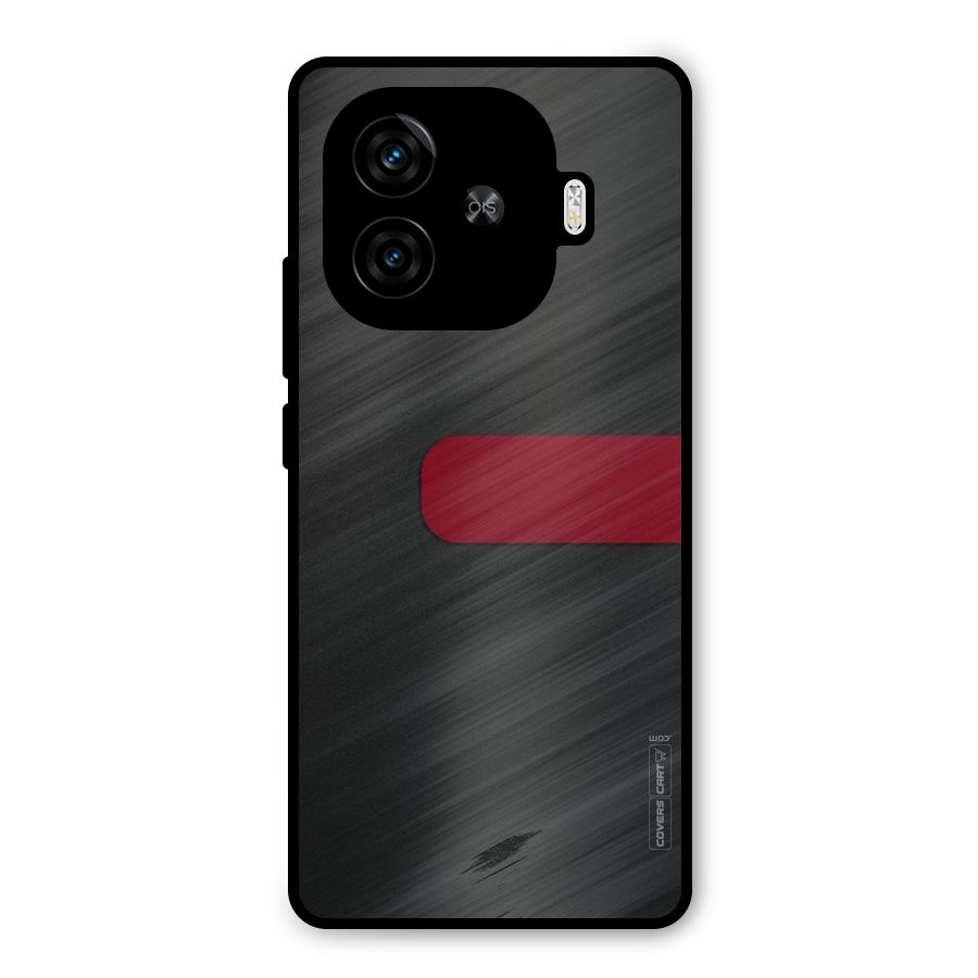 Single Red Stripe Metal Back Case for iQOO Z9 Turbo