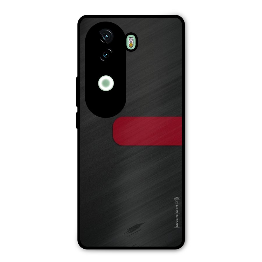 Single Red Stripe Metal Back Case for iQOO Z9s
