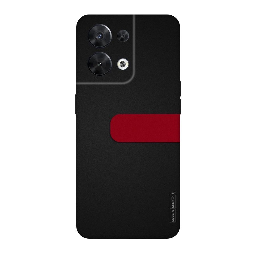 Single Red Stripe Original Polycarbonate Back Case for Oppo Reno8 5G