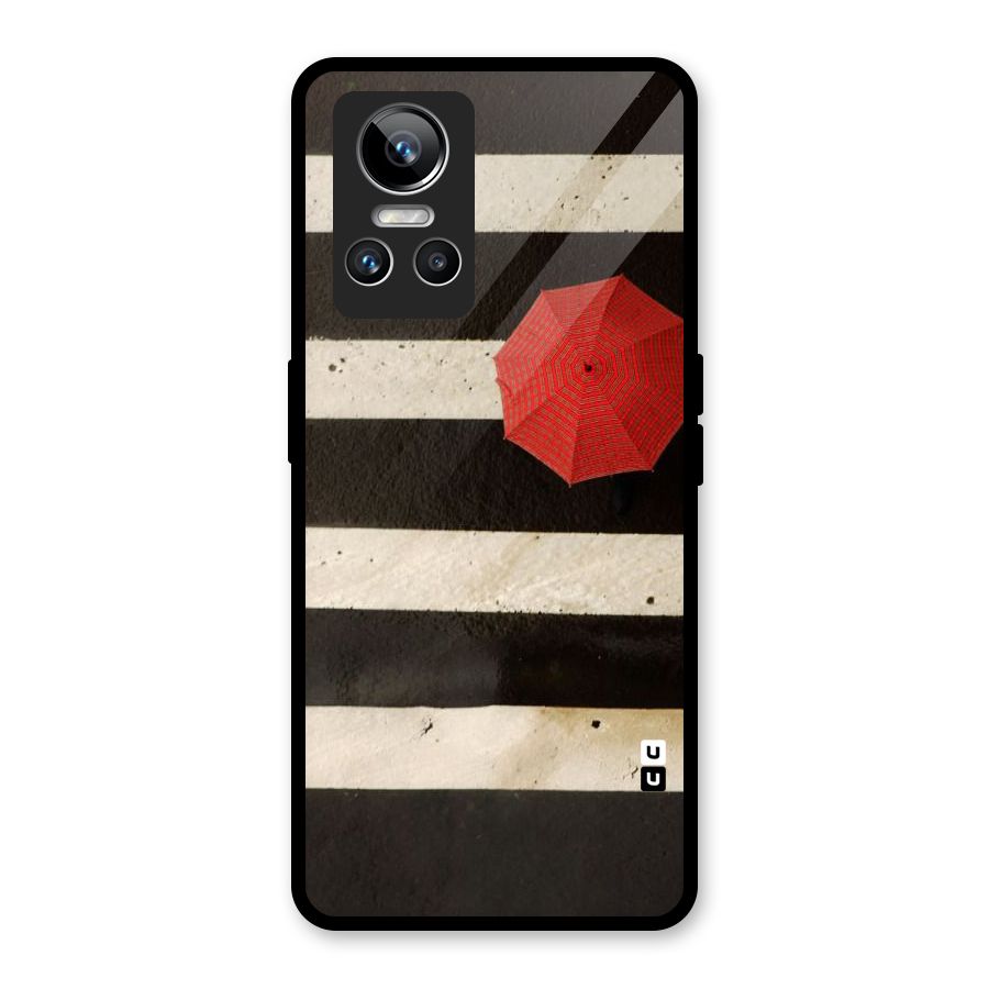 Single Red Umbrella Stripes Glass Back Case for Realme GT Neo 3