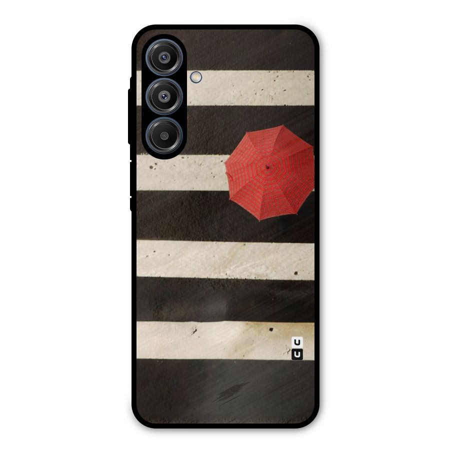 Single Red Umbrella Stripes Metal Back Case for Galaxy A16 5G