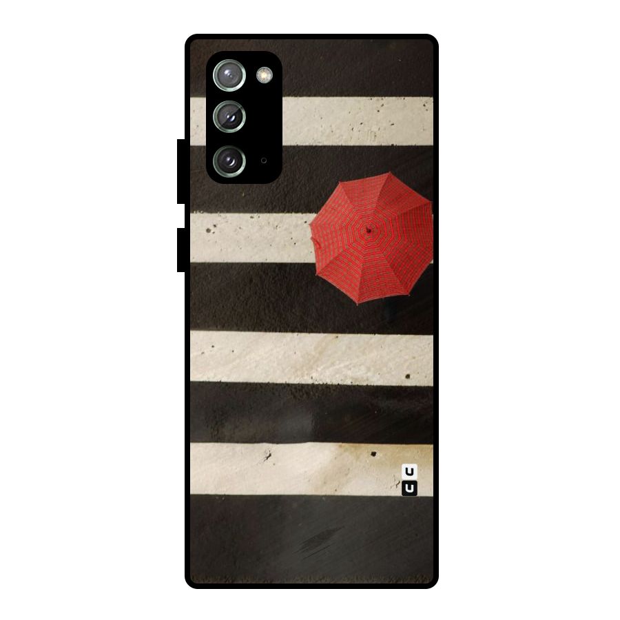 Single Red Umbrella Stripes Metal Back Case for Galaxy Note 20