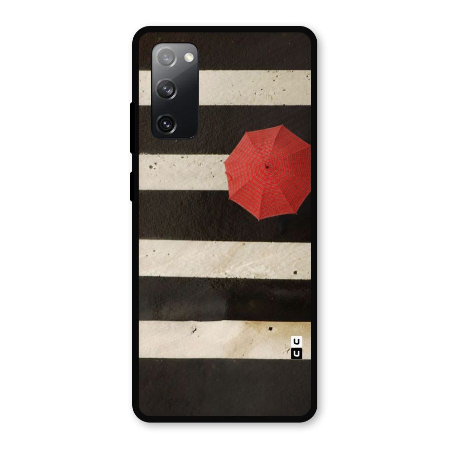Single Red Umbrella Stripes Metal Back Case for Galaxy S20 FE