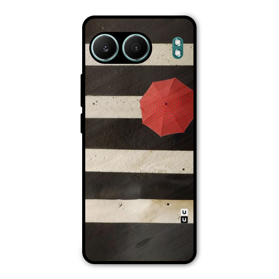 Single Red Umbrella Stripes Metal Back Case for OnePlus Nord 4