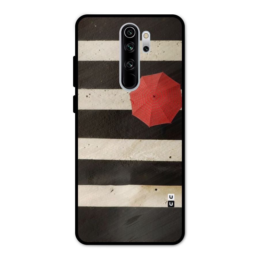 Single Red Umbrella Stripes Metal Back Case for Redmi Note 8 Pro