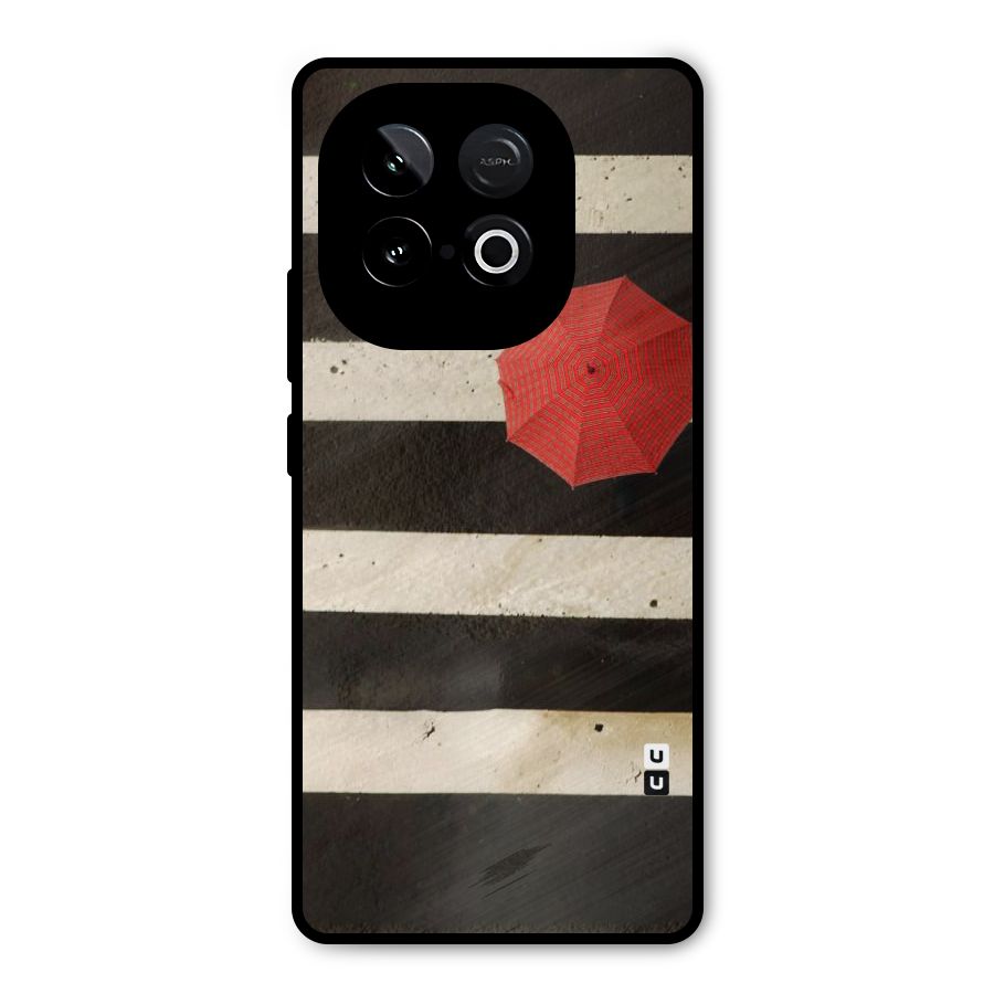 Single Red Umbrella Stripes Metal Back Case for iQOO Neo 10