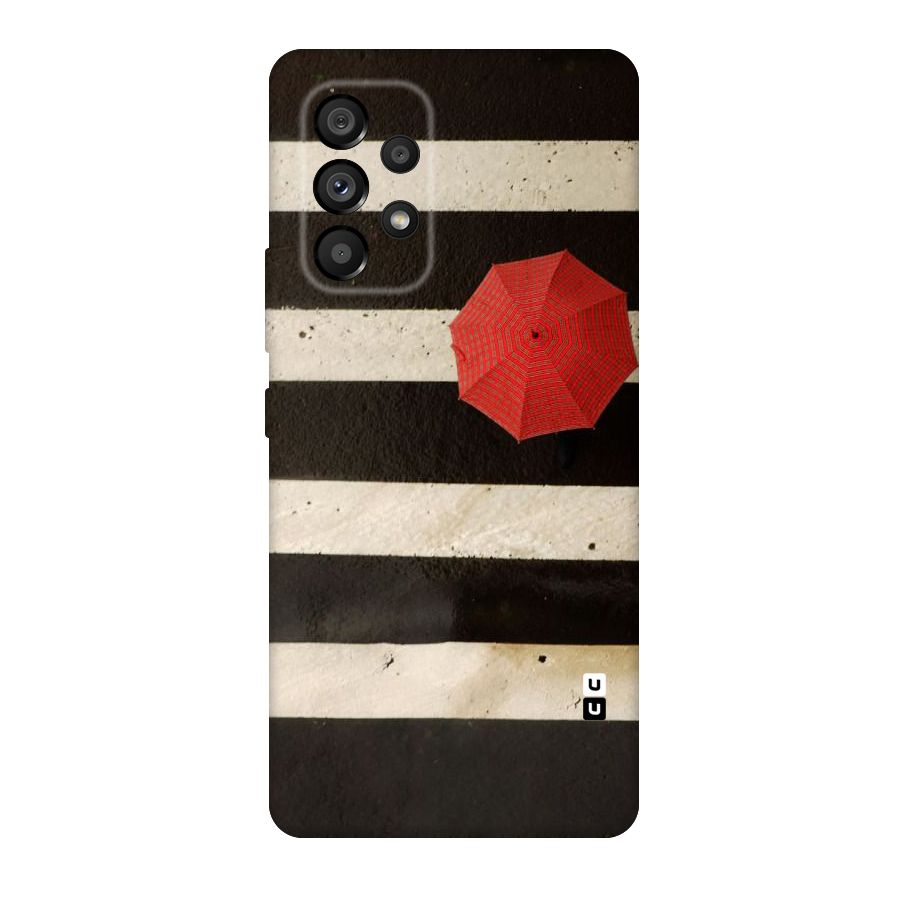 Single Red Umbrella Stripes Original Polycarbonate Back Case for Galaxy A53 5G