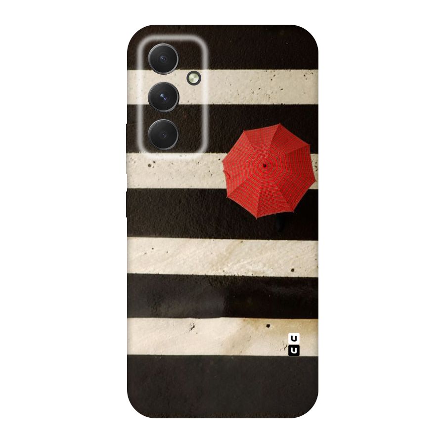 Single Red Umbrella Stripes Original Polycarbonate Back Case for Galaxy A54