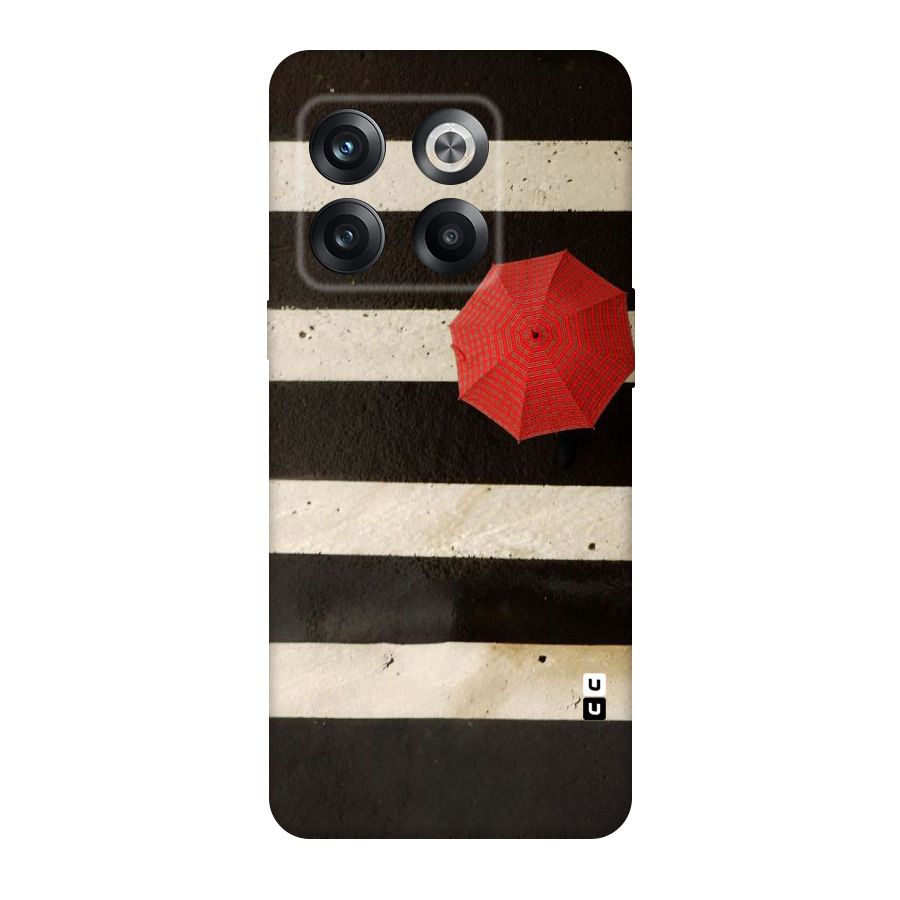Single Red Umbrella Stripes Original Polycarbonate Back Case for OnePlus 10T