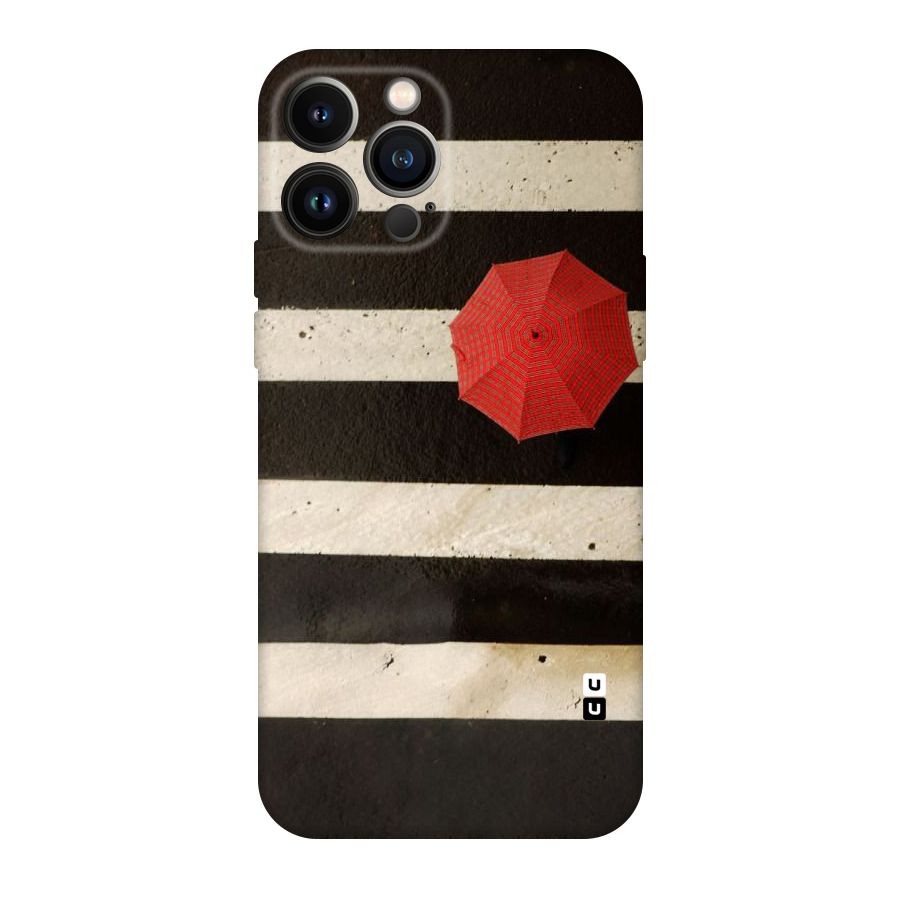 Single Red Umbrella Stripes Original Polycarbonate Back Case for iPhone 13 Pro Max