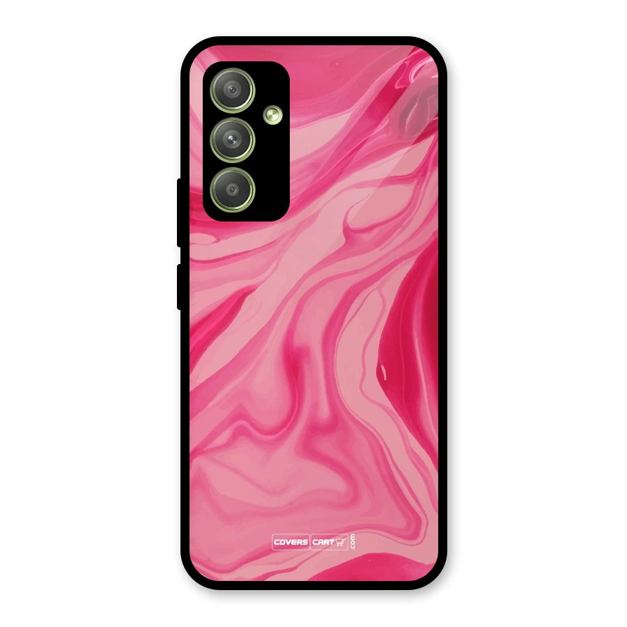 Sizzling Pink Marble Texture Glass Back Case for Galaxy A54