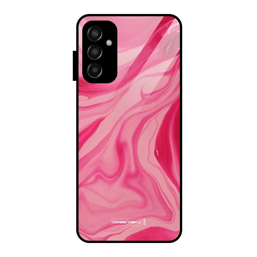 Sizzling Pink Marble Texture Glass Back Case for Galaxy F13