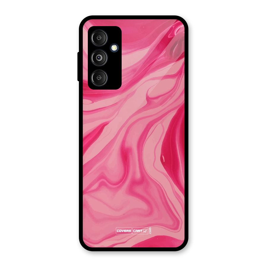 Sizzling Pink Marble Texture Glass Back Case for Galaxy M14 5G