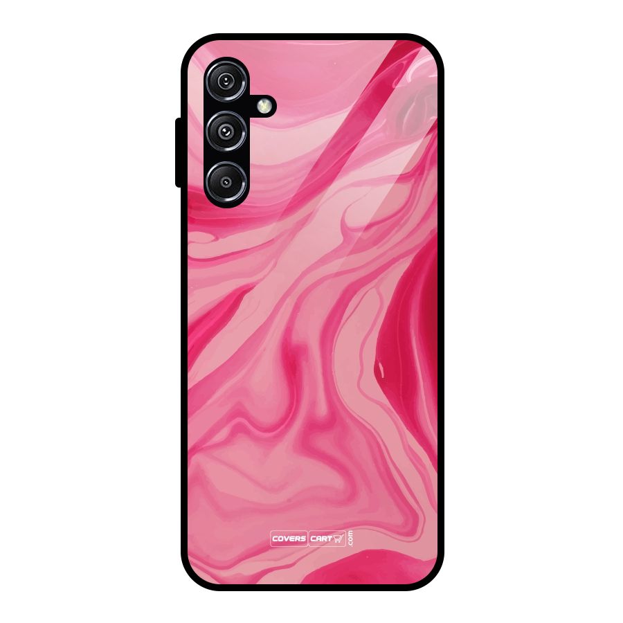 Sizzling Pink Marble Texture Glass Back Case for Galaxy M34 5G