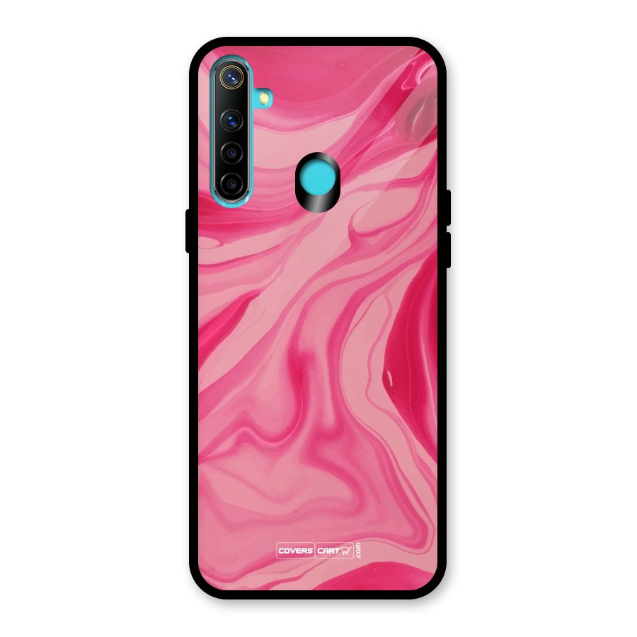 Sizzling Pink Marble Texture Glass Back Case for Realme 5