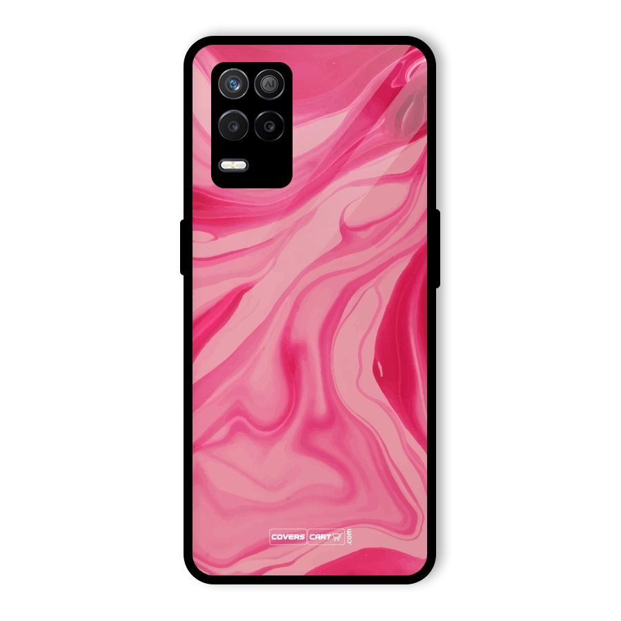 Sizzling Pink Marble Texture Glass Back Case for Realme 8s 5G