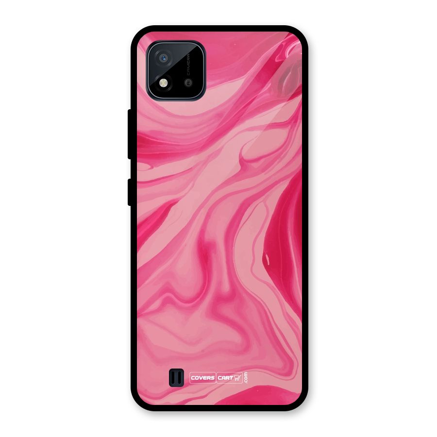 Sizzling Pink Marble Texture Glass Back Case for Realme C11 2021