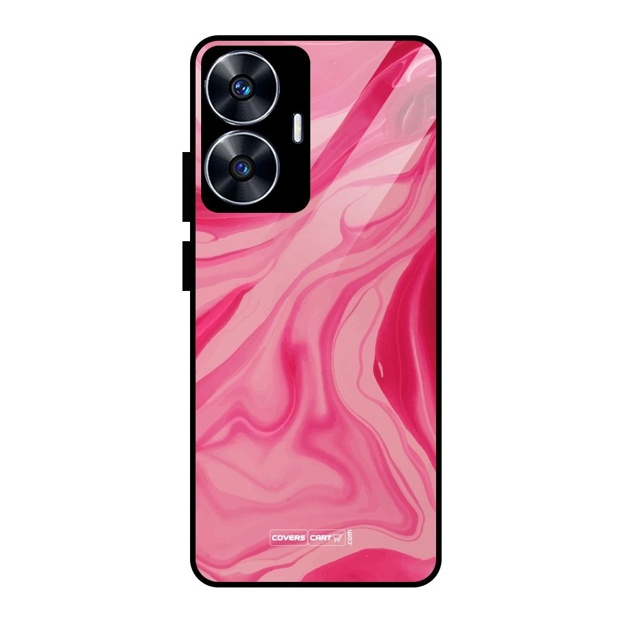 Sizzling Pink Marble Texture Glass Back Case for Realme Narzo N55