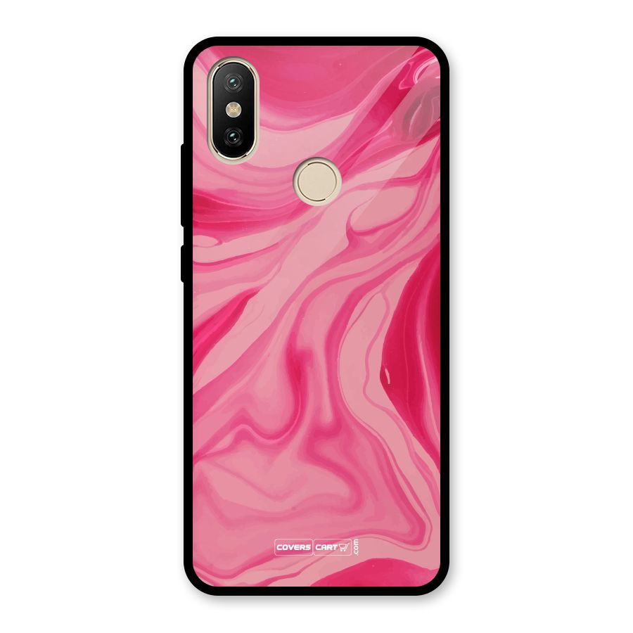 Sizzling Pink Marble Texture Glass Back Case for Redmi A1