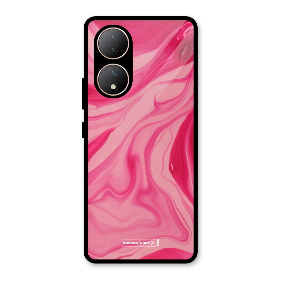 Sizzling Pink Marble Texture Glass Back Case for Vivo Y100A