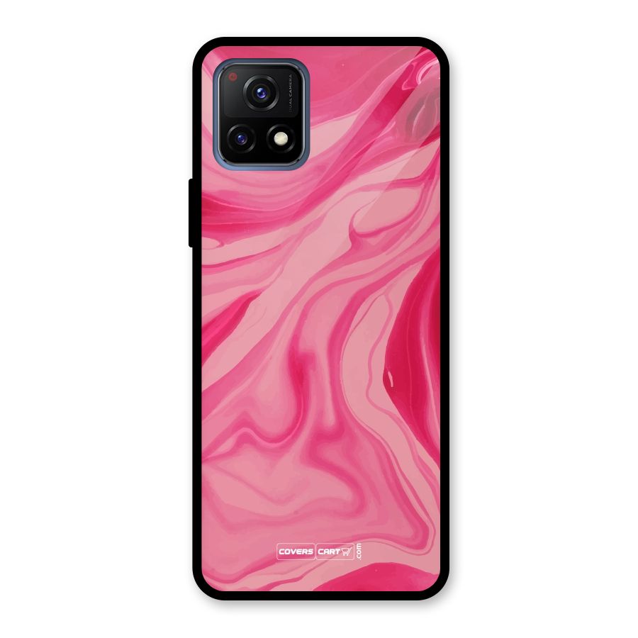 Sizzling Pink Marble Texture Glass Back Case for Vivo Y72 5G