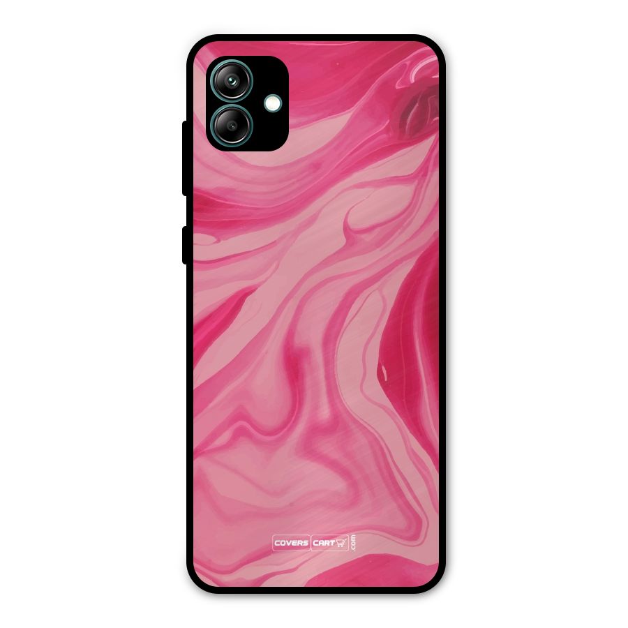 Sizzling Pink Marble Texture Metal Back Case for Galaxy A04